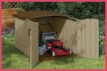 Storage building for a lawn mower